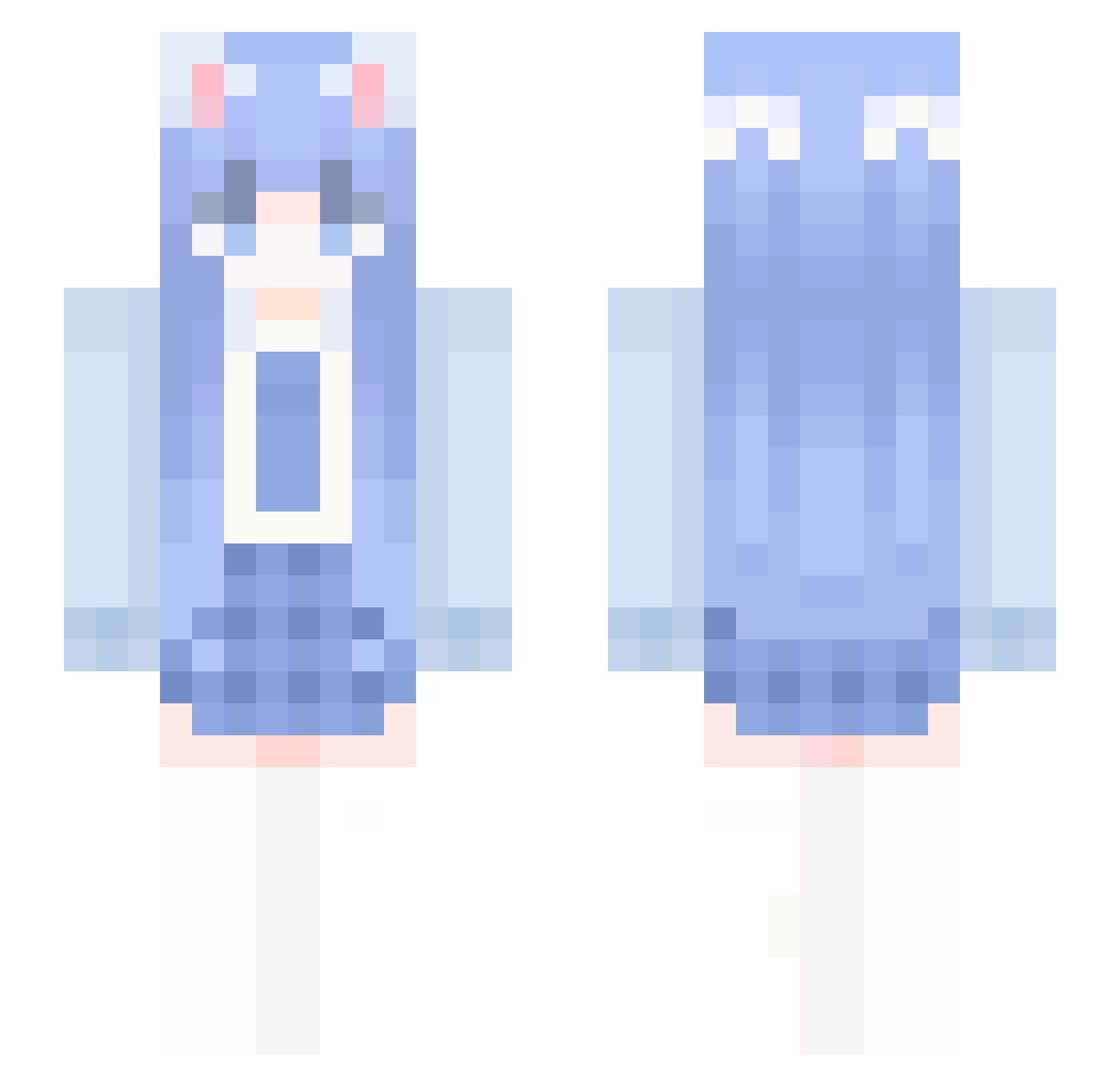 Ou0 Minecraft skin, front and back view