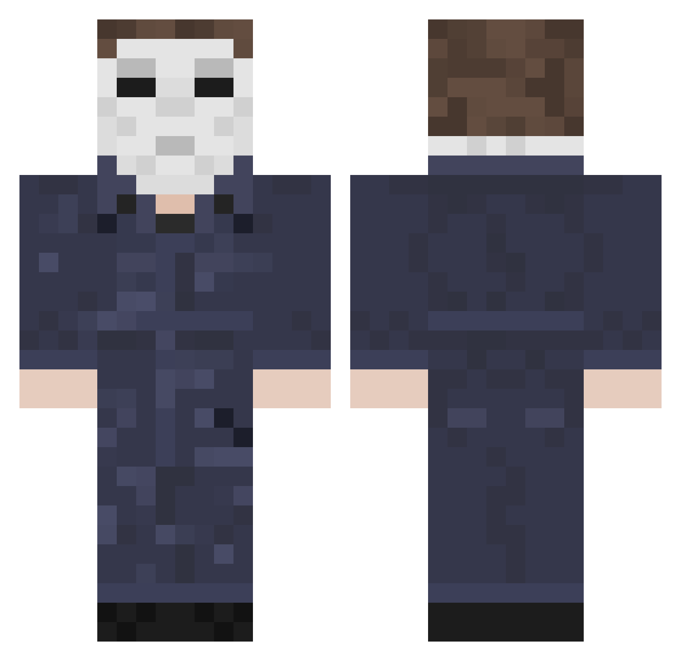 DarkMattR6 Minecraft skin, front and back view