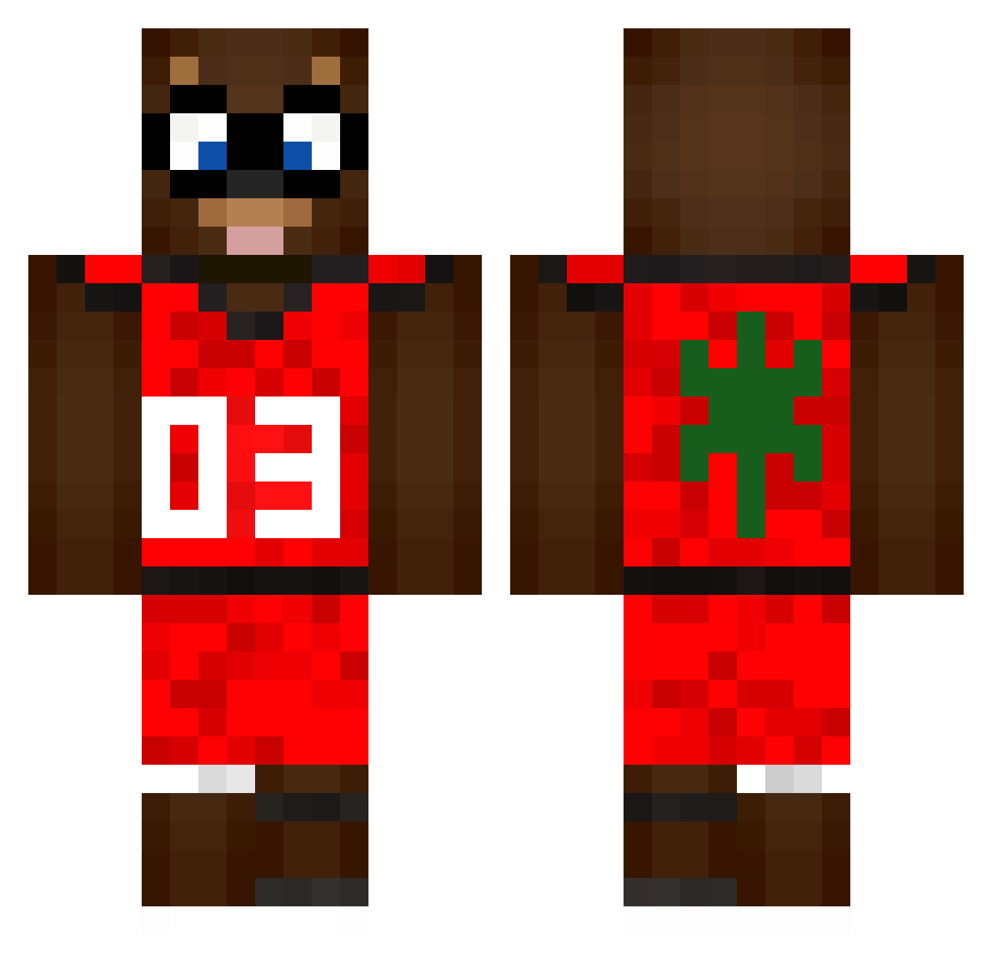 Ruikys Minecraft skin, front and back view