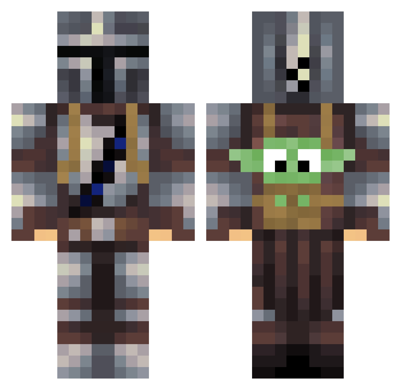 bOEL Minecraft skin, front and back view