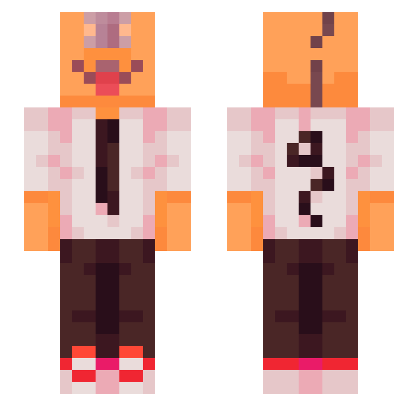 33vmax33 Minecraft skin, front and back view