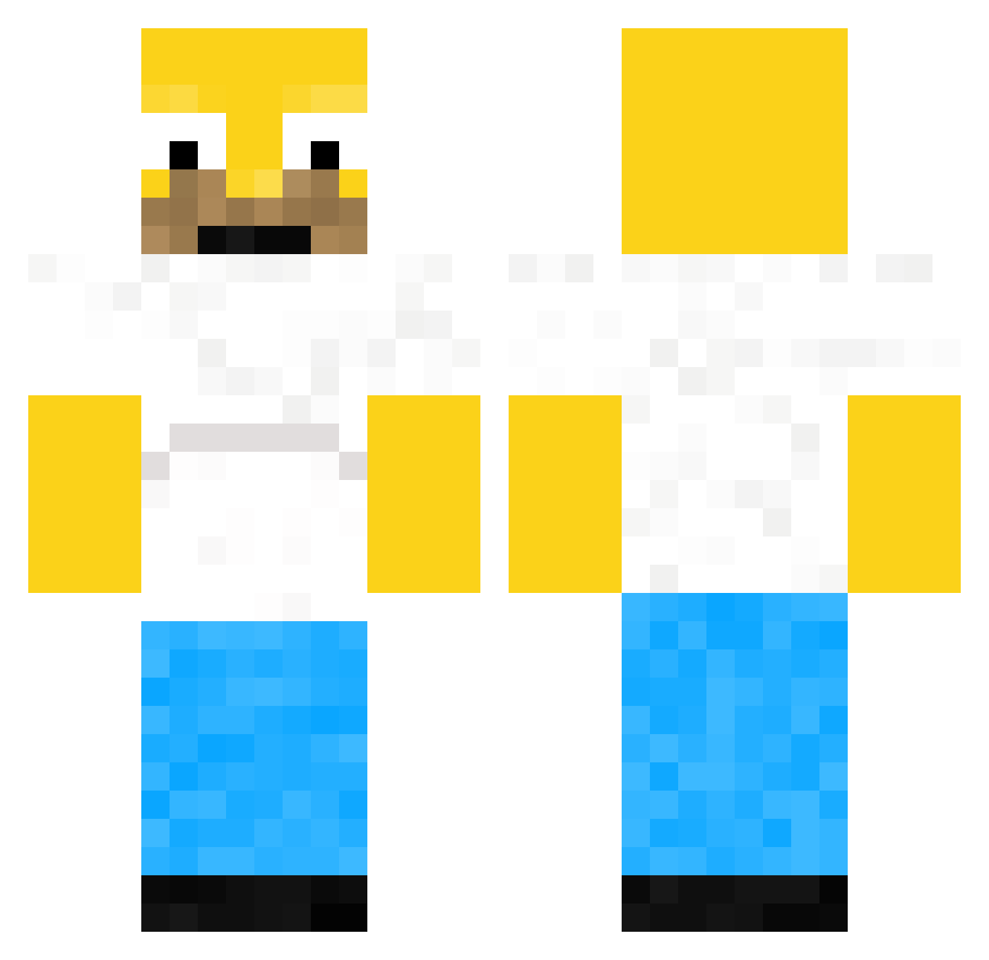 Manbenja Minecraft skin, front and back view