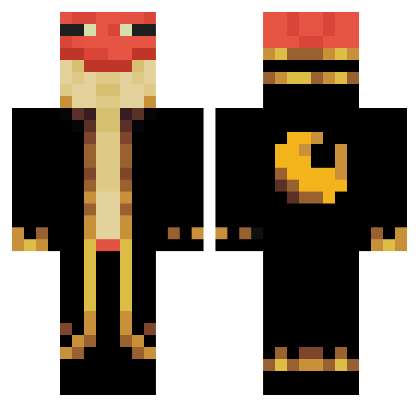 EmilioVIP Minecraft skin, front and back view