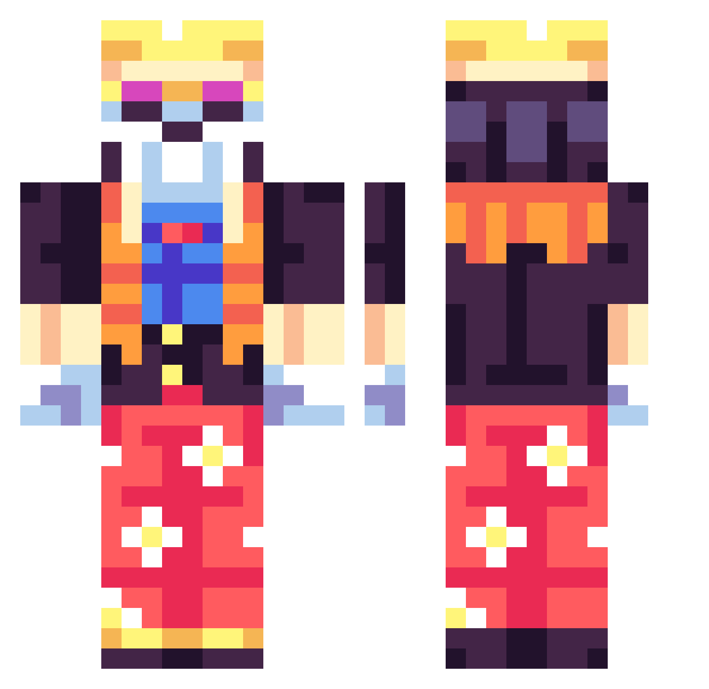 Sorah_ Minecraft skin, front and back view