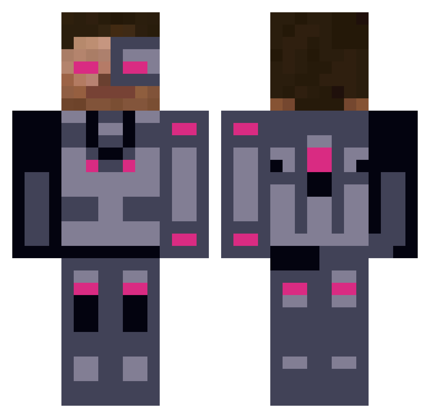 sokutei Minecraft skin, front and back view