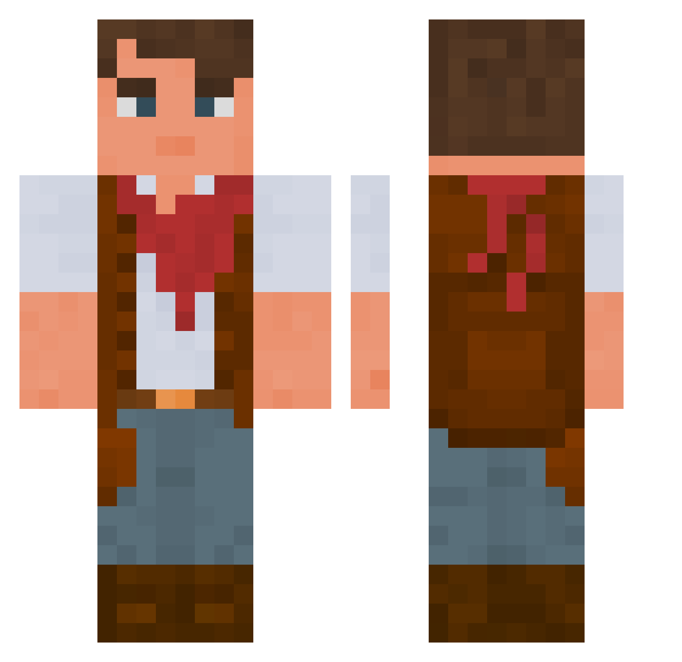 rbmitchell Minecraft skin, front and back view