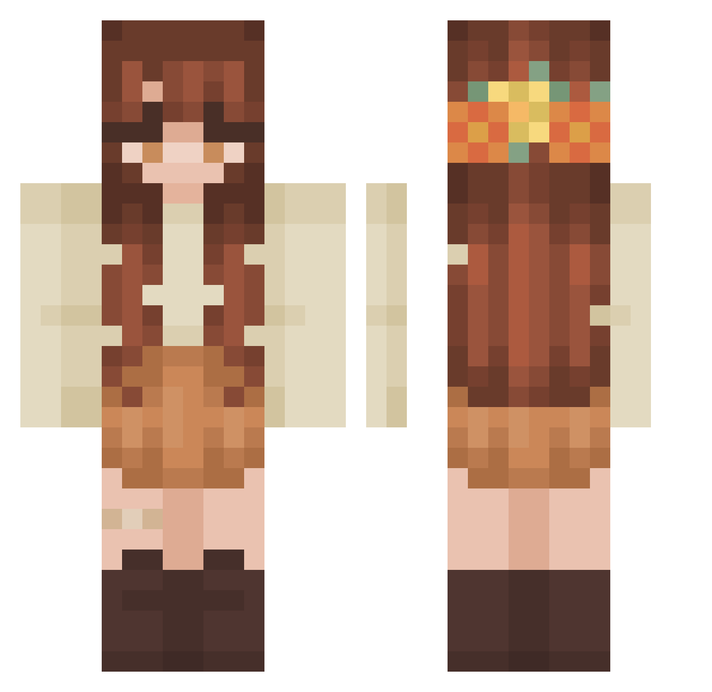 Christal Minecraft skin, front and back view