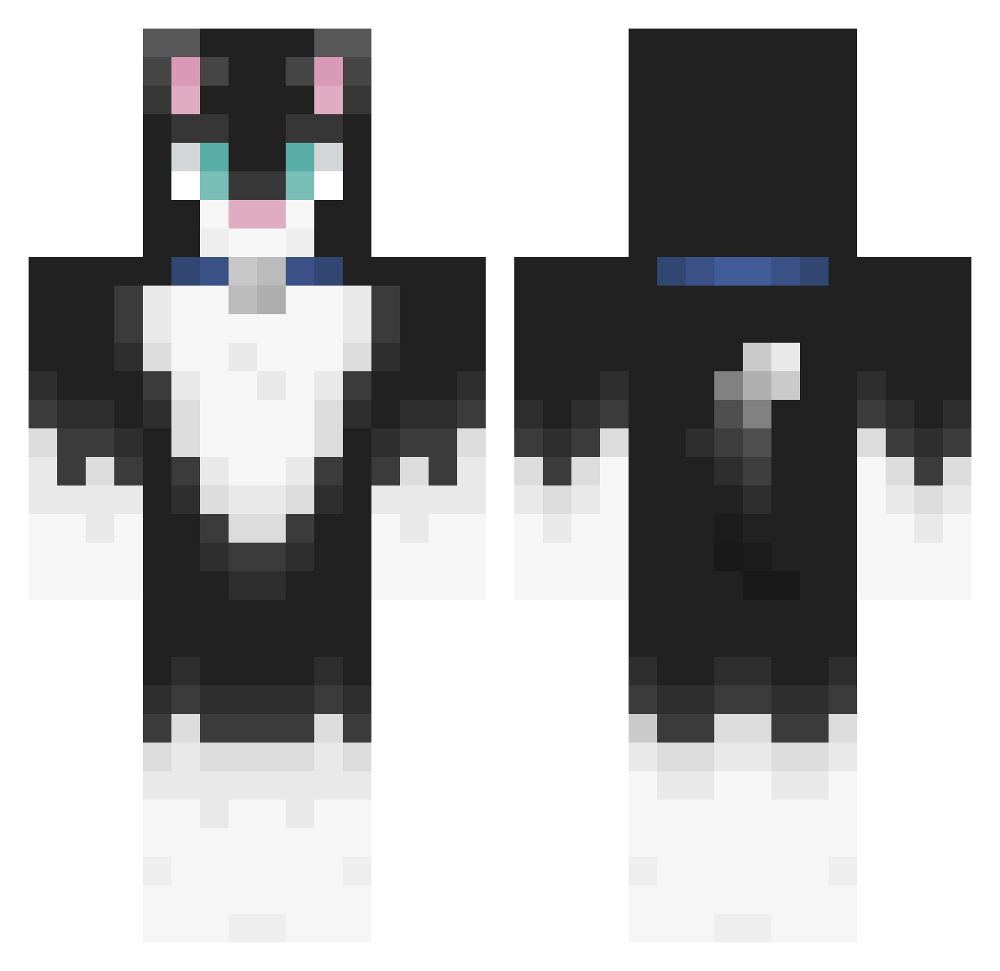 Wujumind Minecraft skin, front and back view