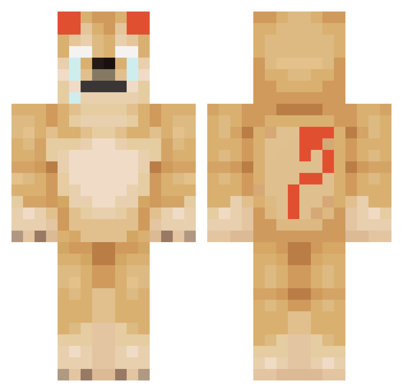 Re1nyDev1ce Minecraft skin, front and back view