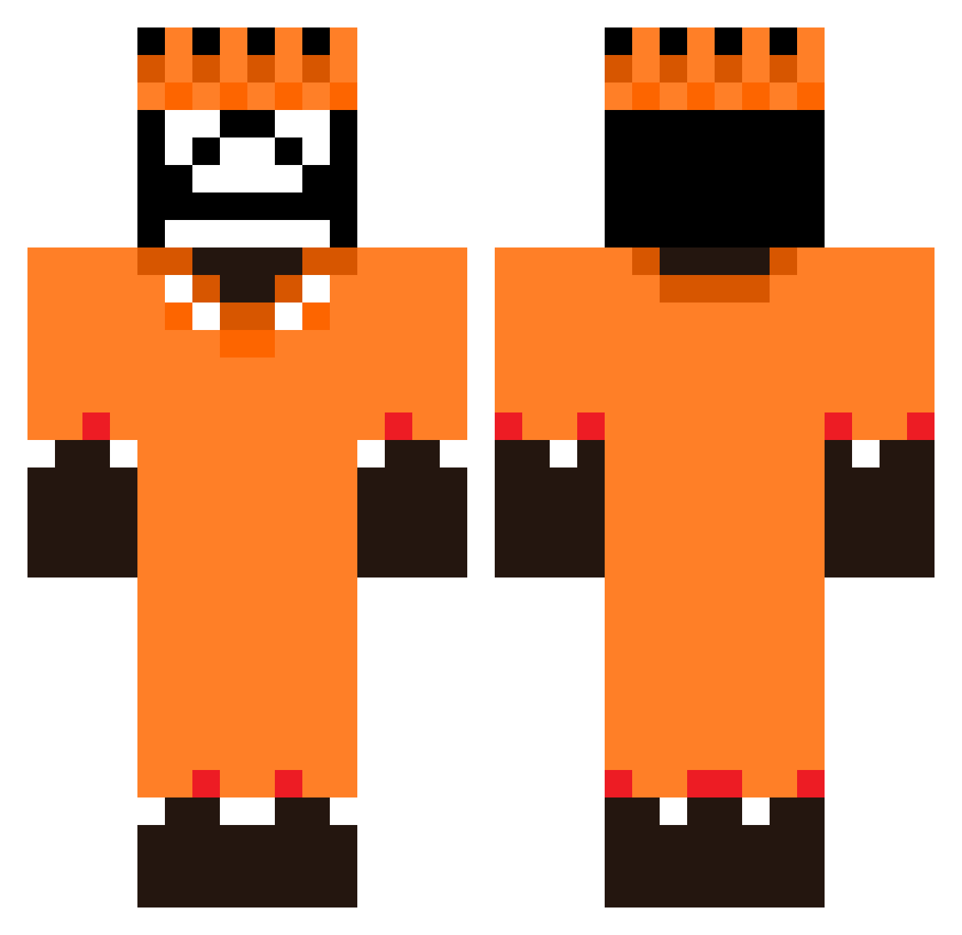 Snaws Minecraft skin, front and back view