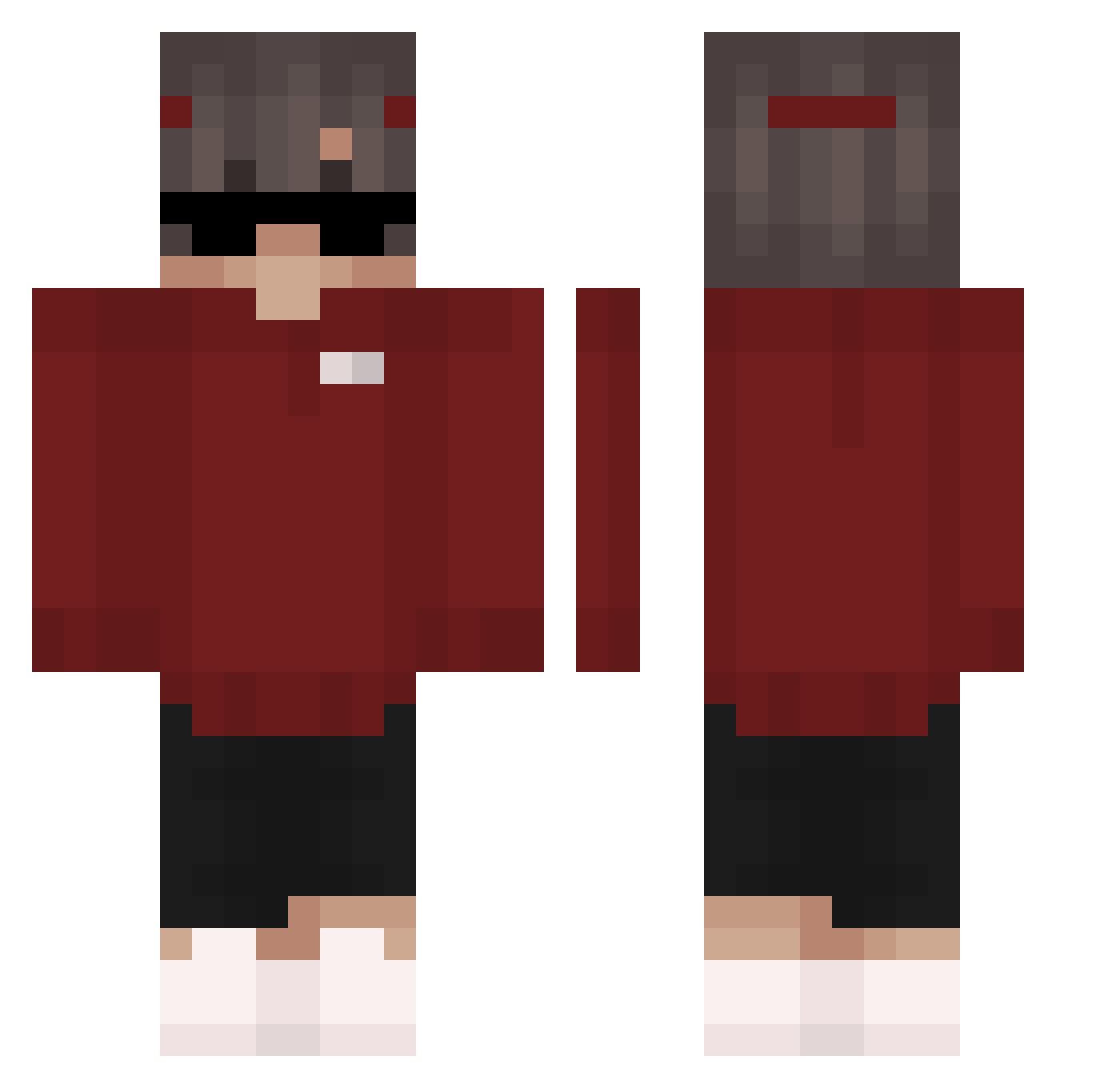 QueenZombean Minecraft skin, front and back view