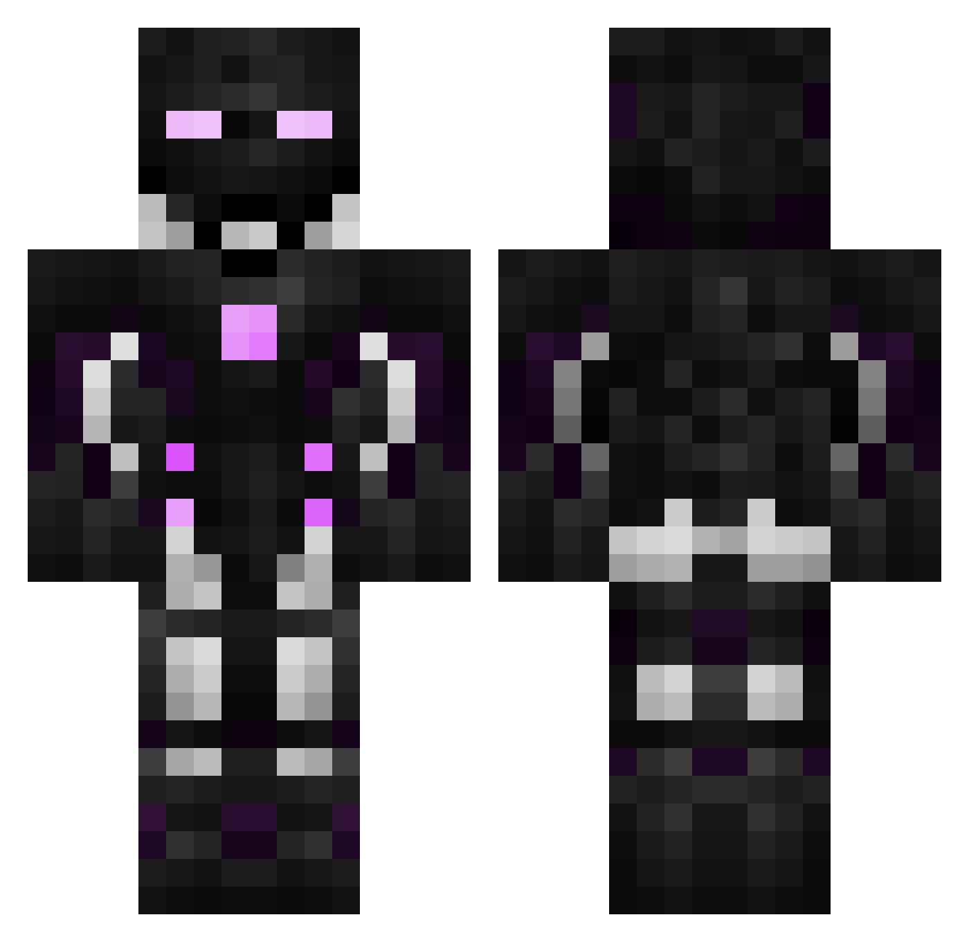 SebiAi Minecraft skin, front and back view