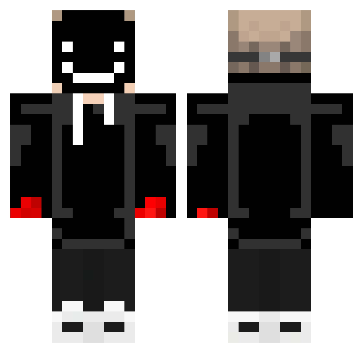 xWrap3k Minecraft skin, front and back view