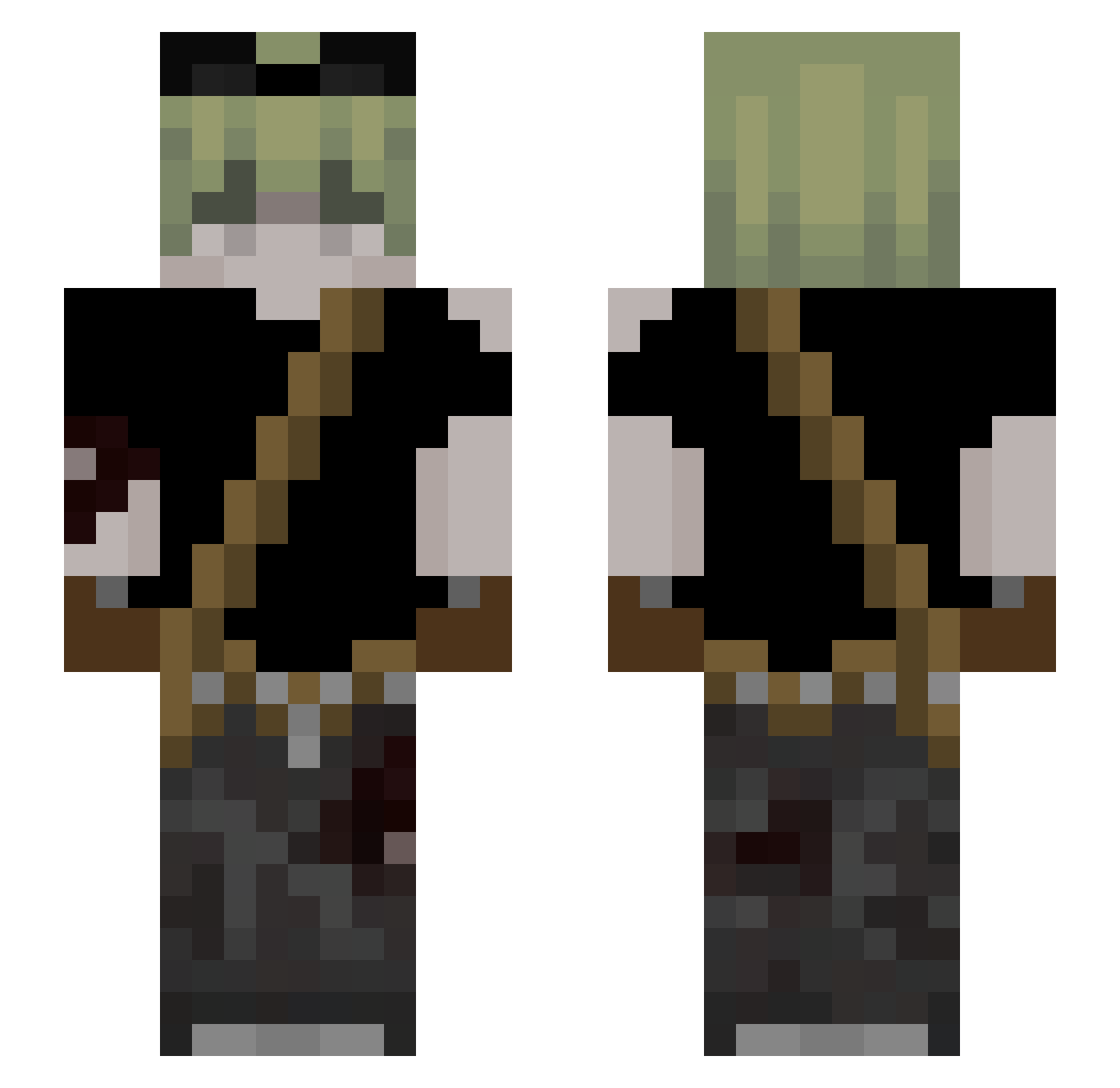 xFilipMl_ Minecraft skin, front and back view