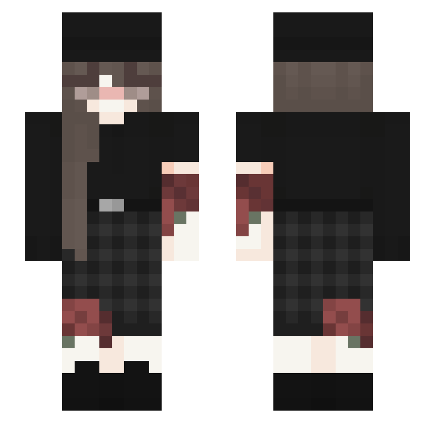 Milena2233 Minecraft skin, front and back view