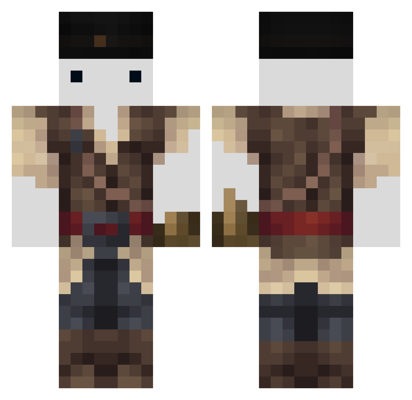 Titanicattic Minecraft skin, front and back view