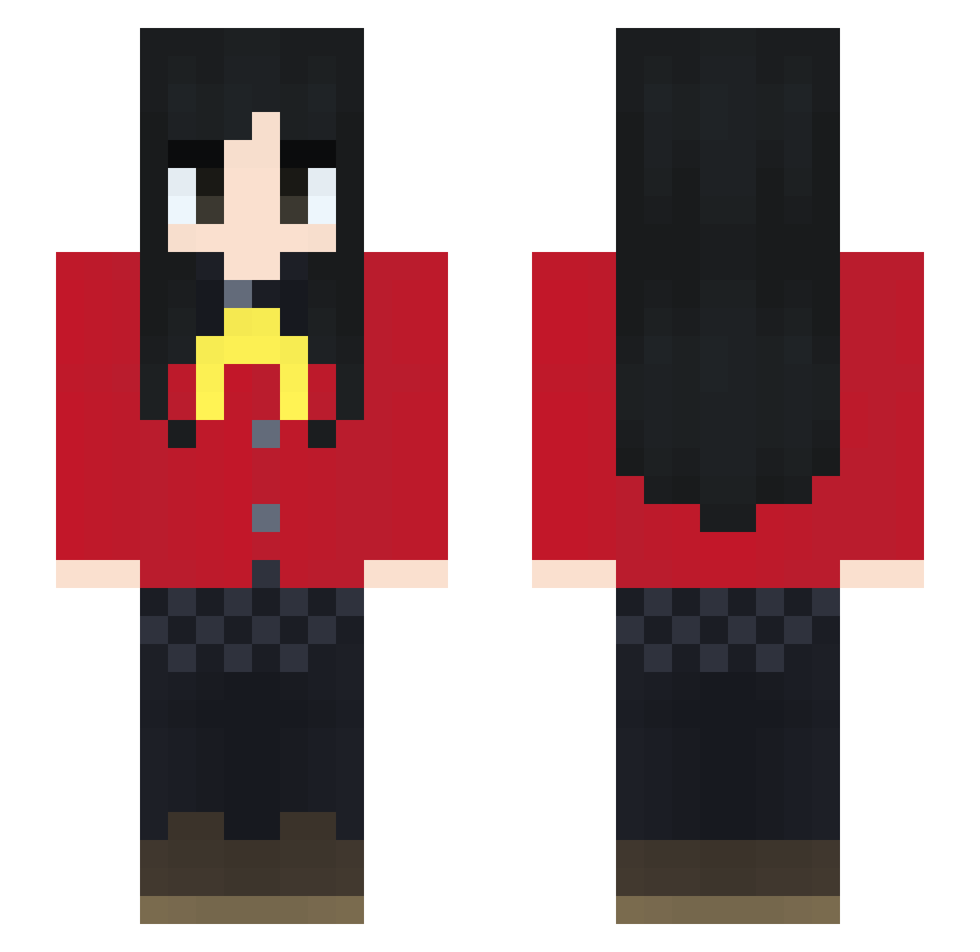 chelseaasmile Minecraft skin, front and back view