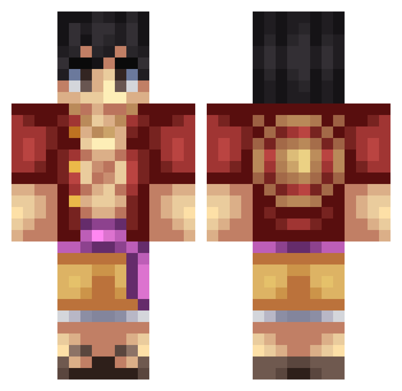 SaharGagi Minecraft skin, front and back view