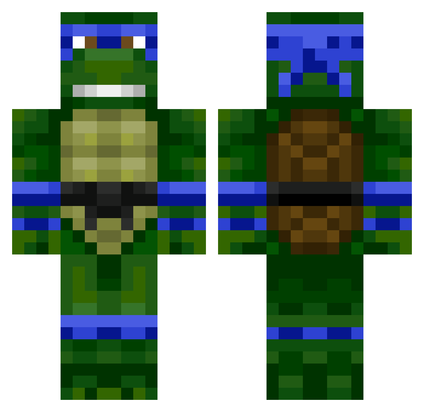 washer Minecraft skin, front and back view