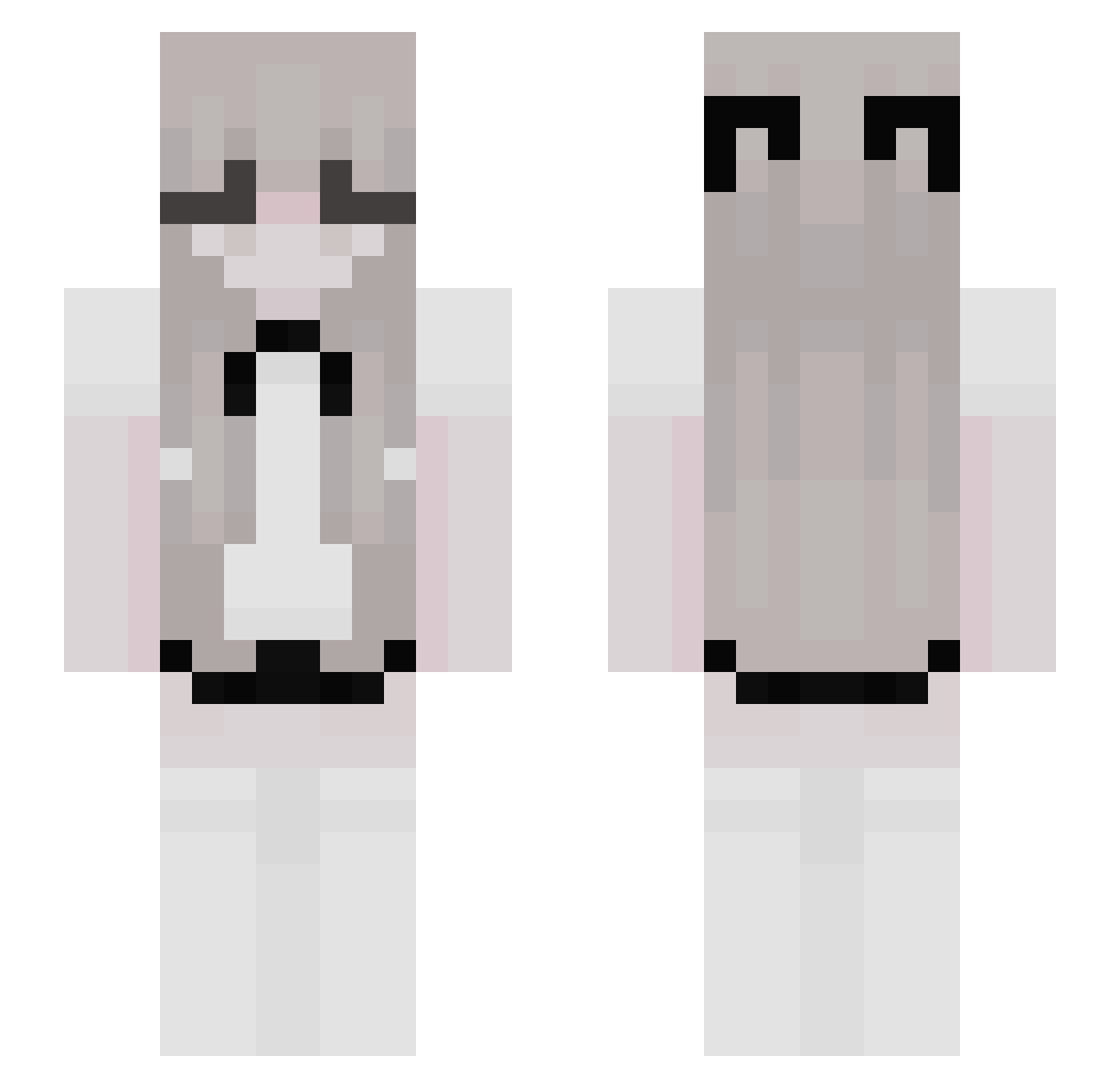 MarkML Minecraft skin, front and back view
