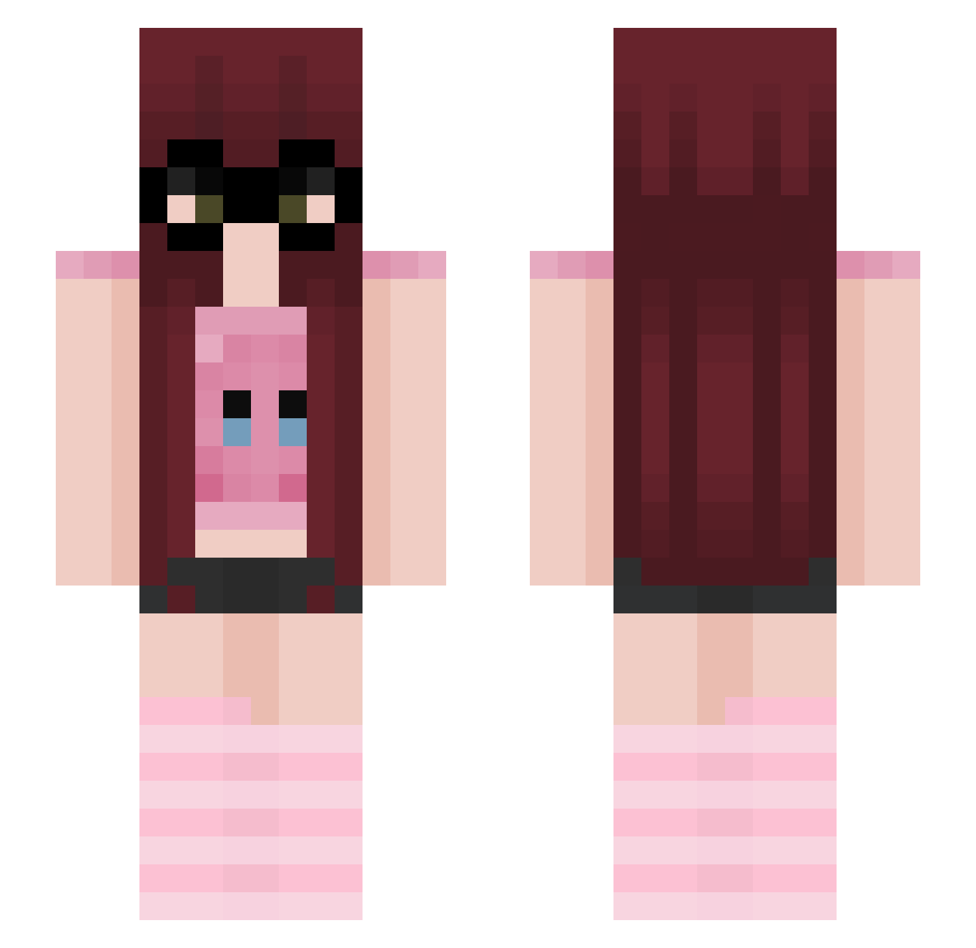 mooniiluvr Minecraft skin, front and back view