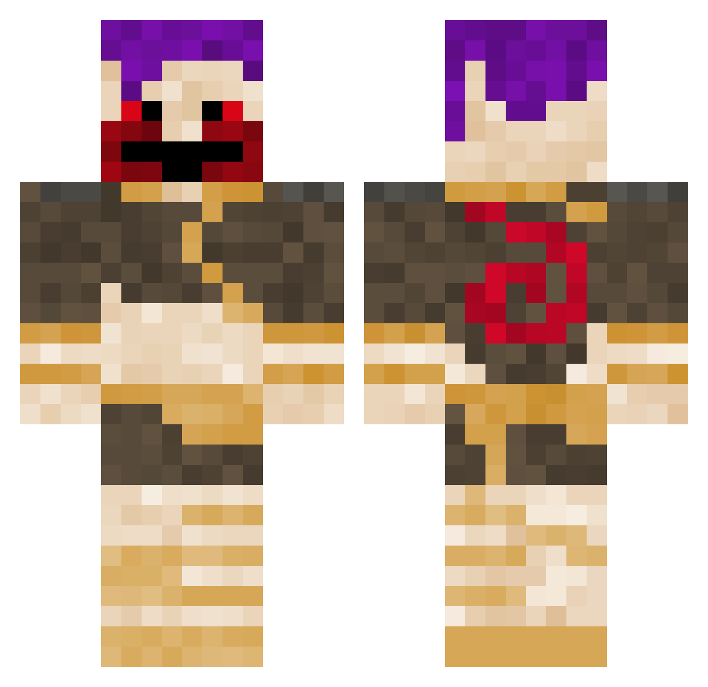 MoonsMcSparkle Minecraft skin, front and back view