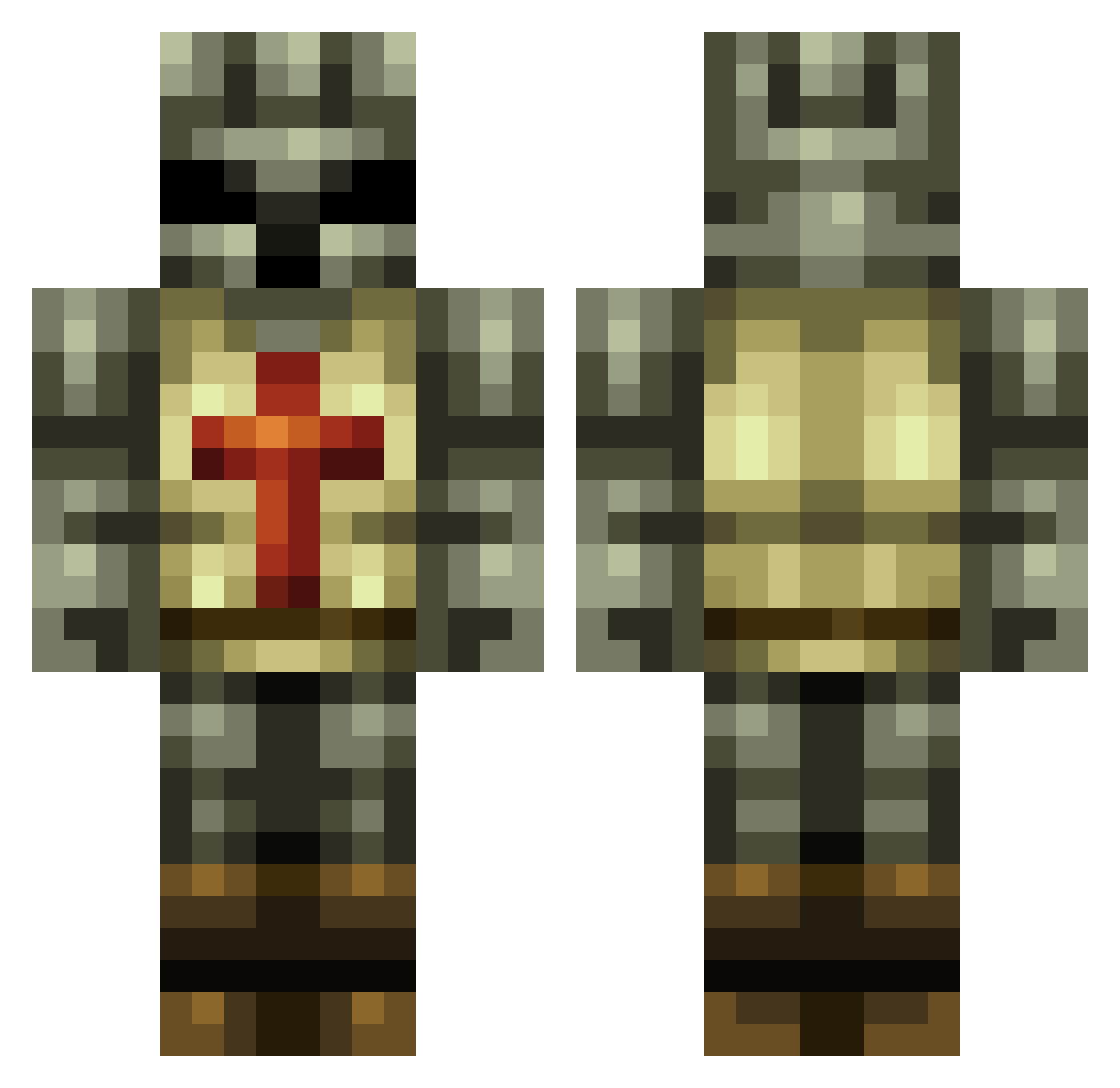 The_Faithful Minecraft skin, front and back view