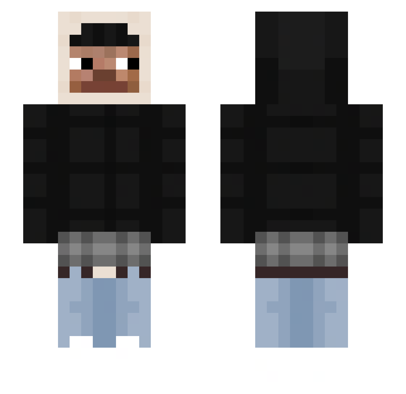 F4ndaaa Minecraft skin, front and back view