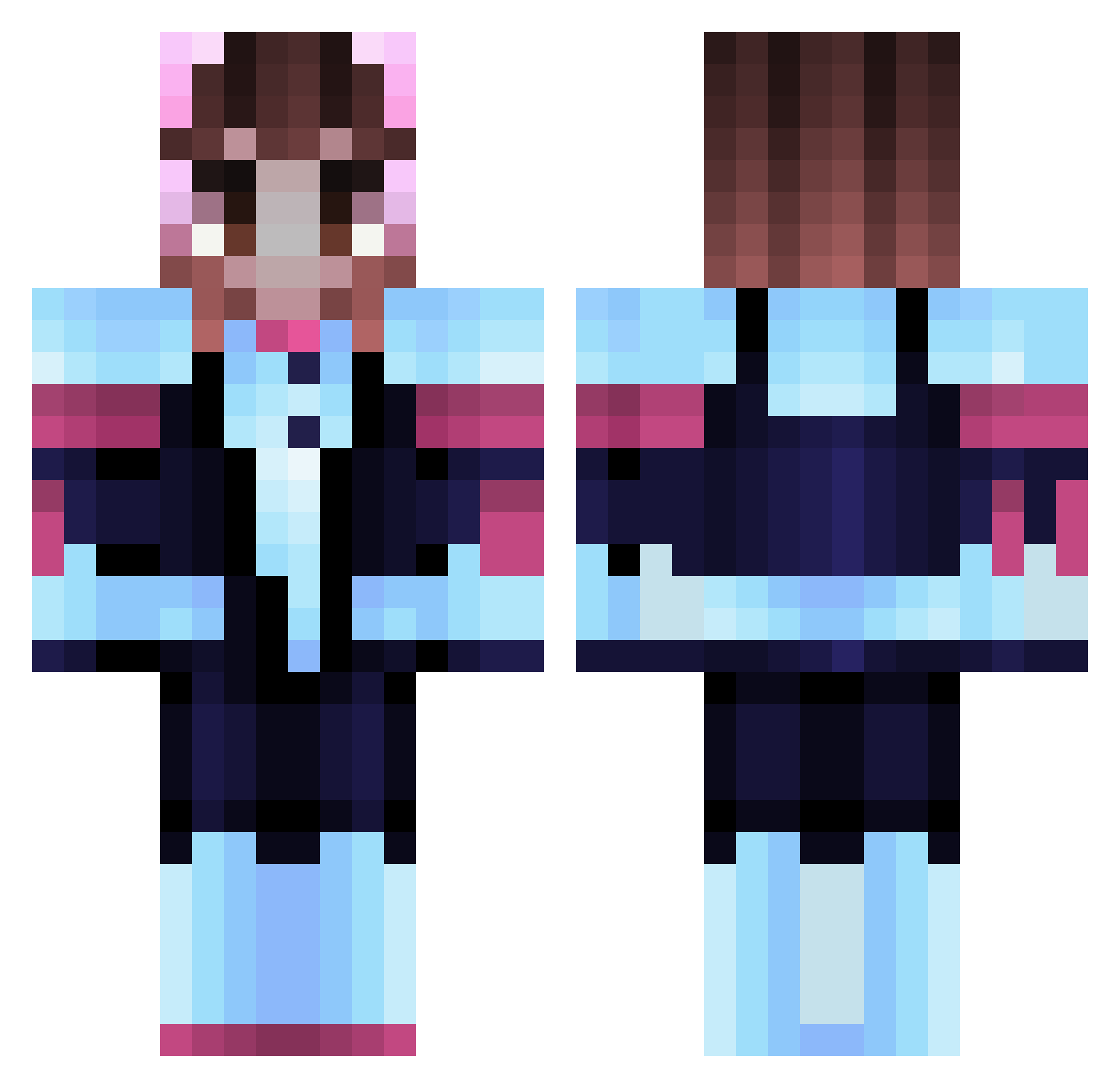 paraboolive Minecraft skin, front and back view