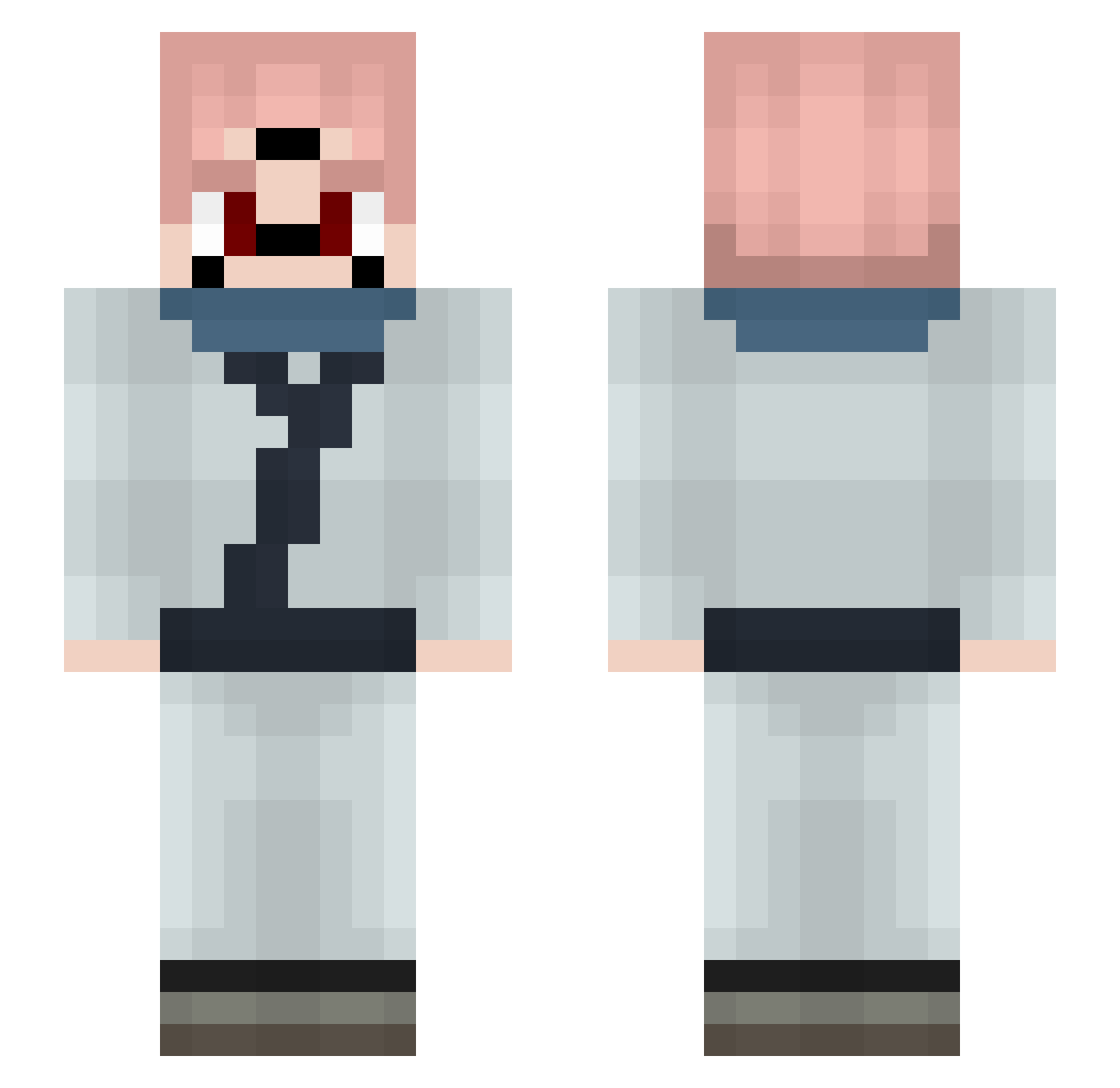 Herediator Minecraft skin, front and back view