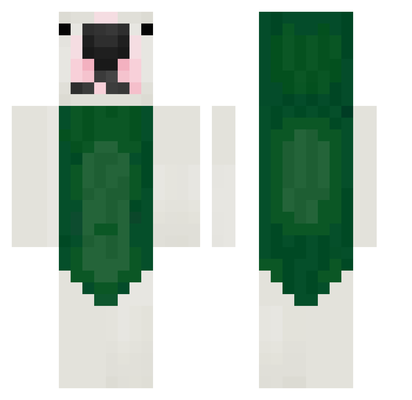 IndustriousBB5 Minecraft skin, front and back view