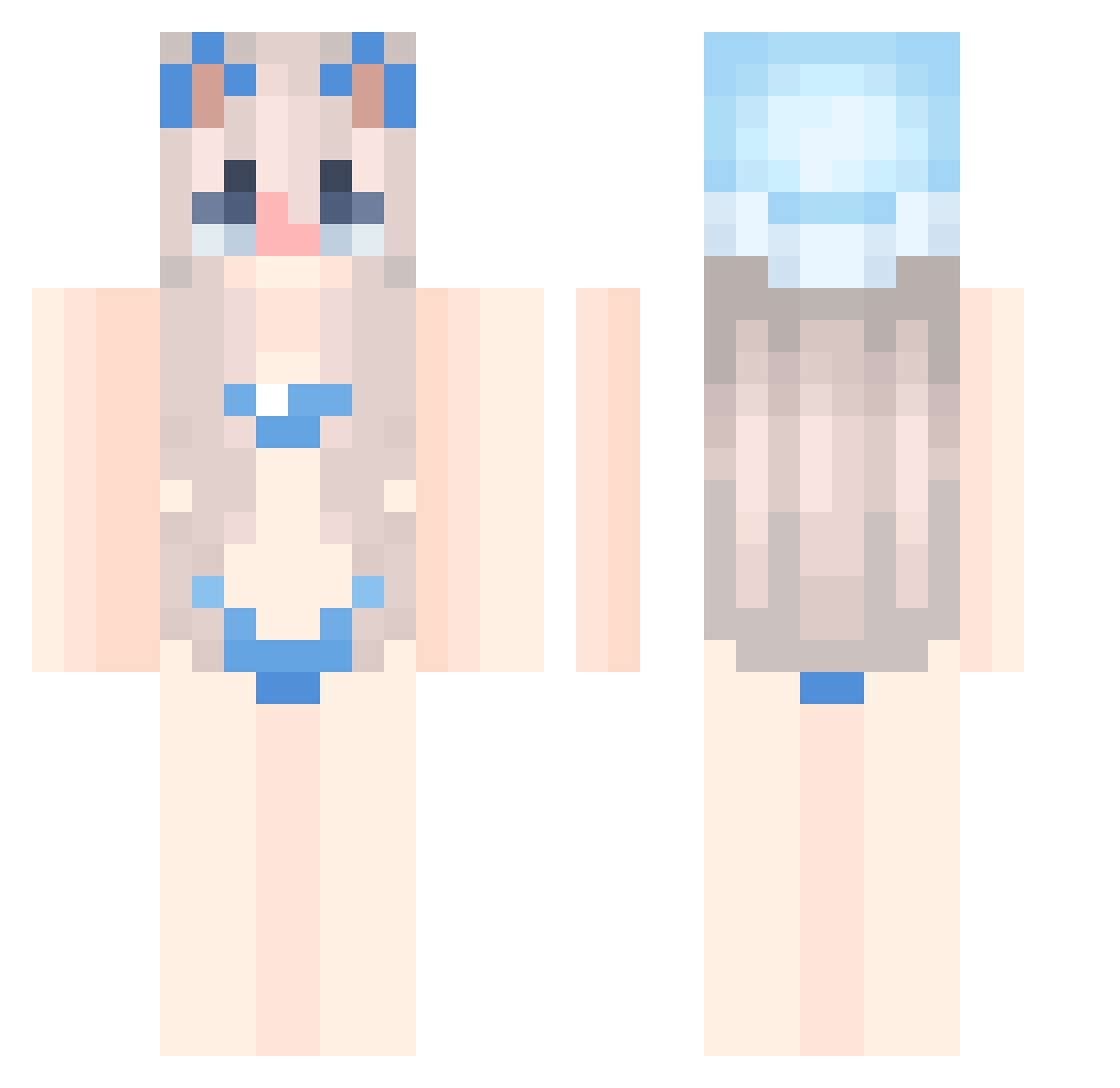 tidisag Minecraft skin, front and back view