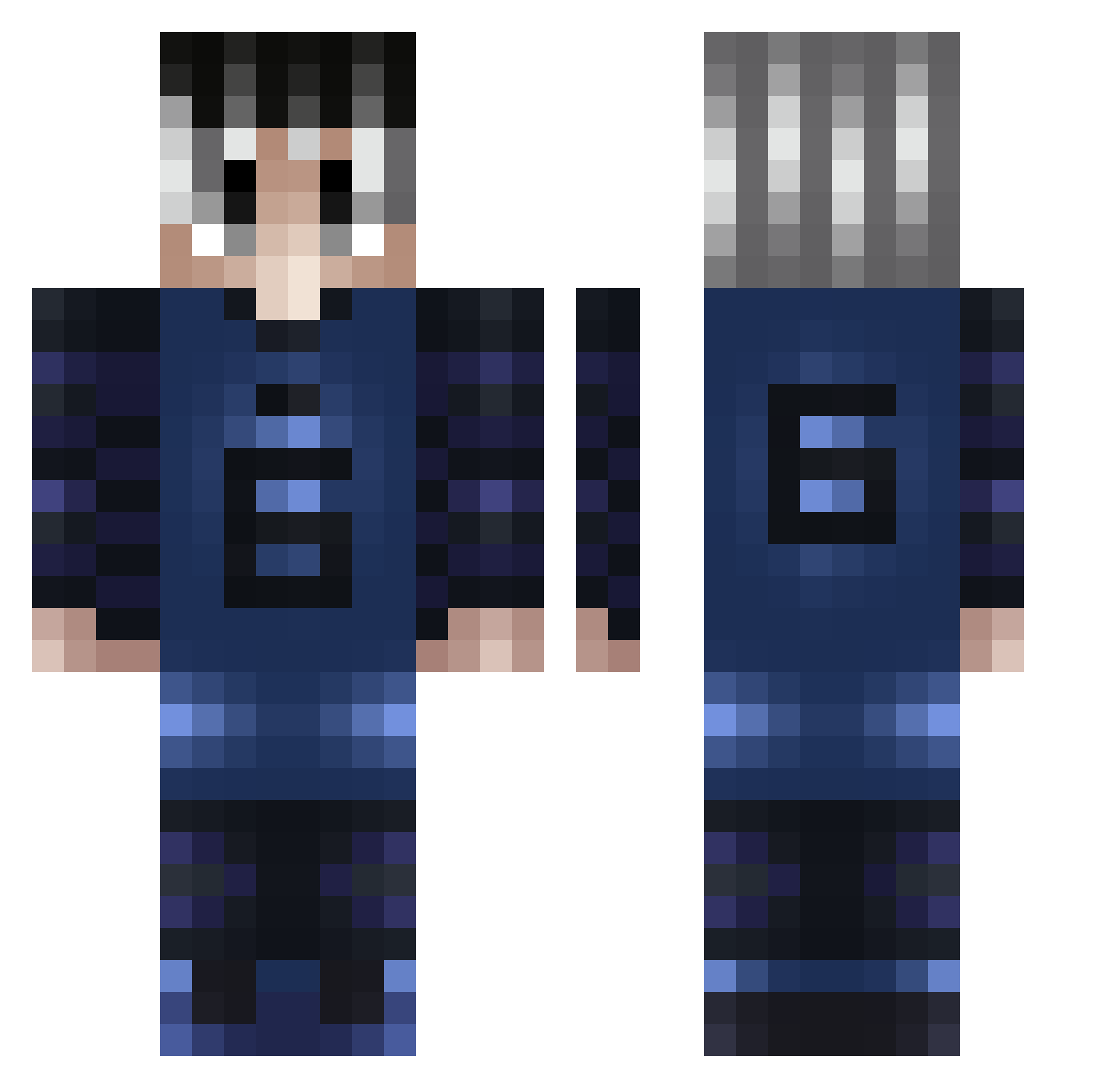 Odokawa Minecraft skin, front and back view