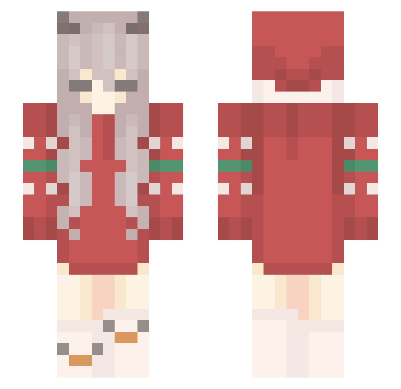 _D3vour Minecraft skin, front and back view