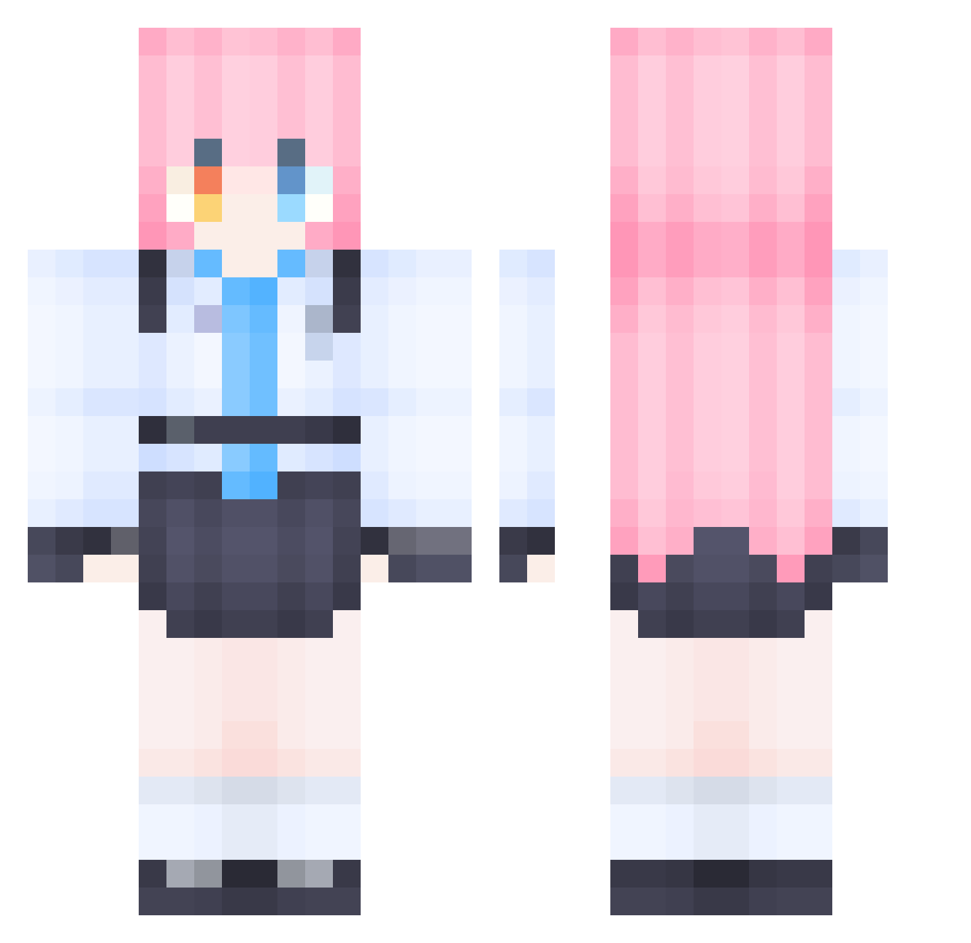 nyangsola Minecraft skin, front and back view