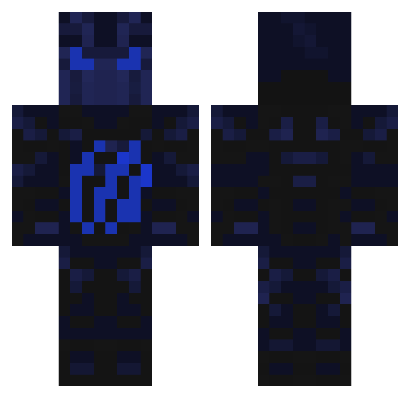x0RONIN0x Minecraft skin, front and back view