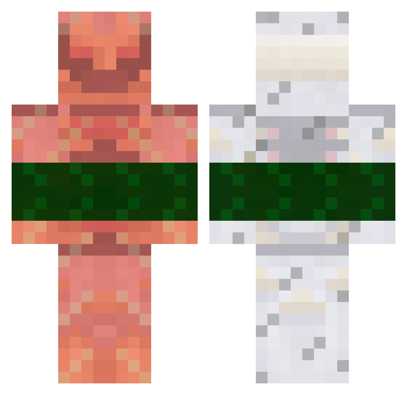 PlayBoiZehryn Minecraft skin, front and back view