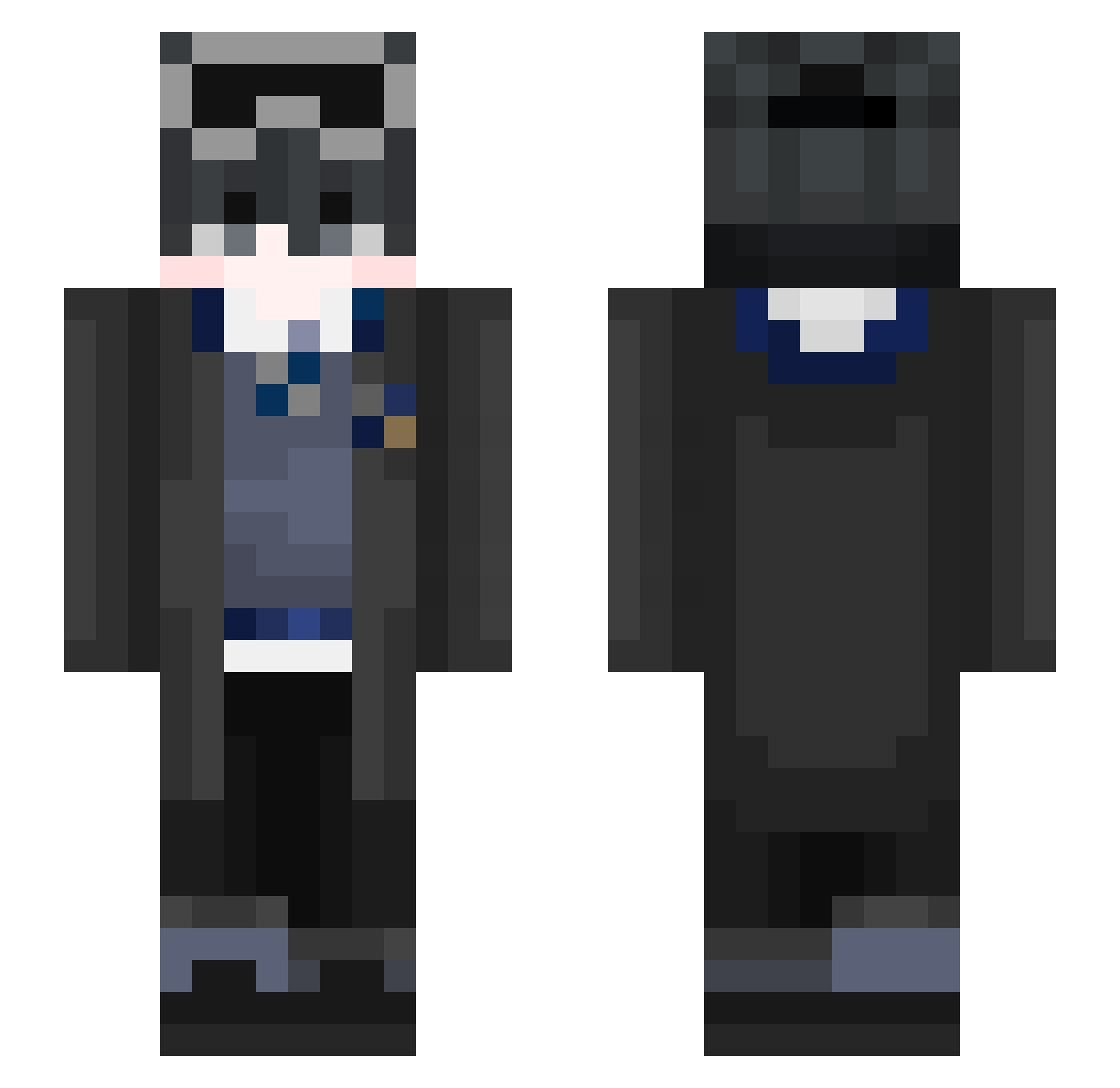 NotKoll Minecraft skin, front and back view