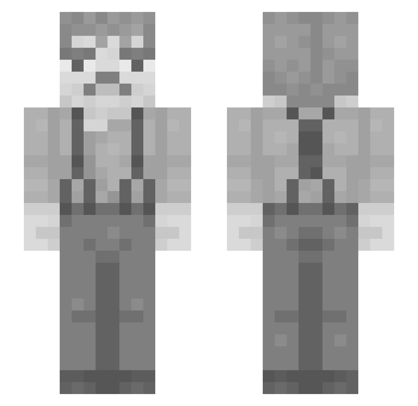 Groose Minecraft skin, front and back view