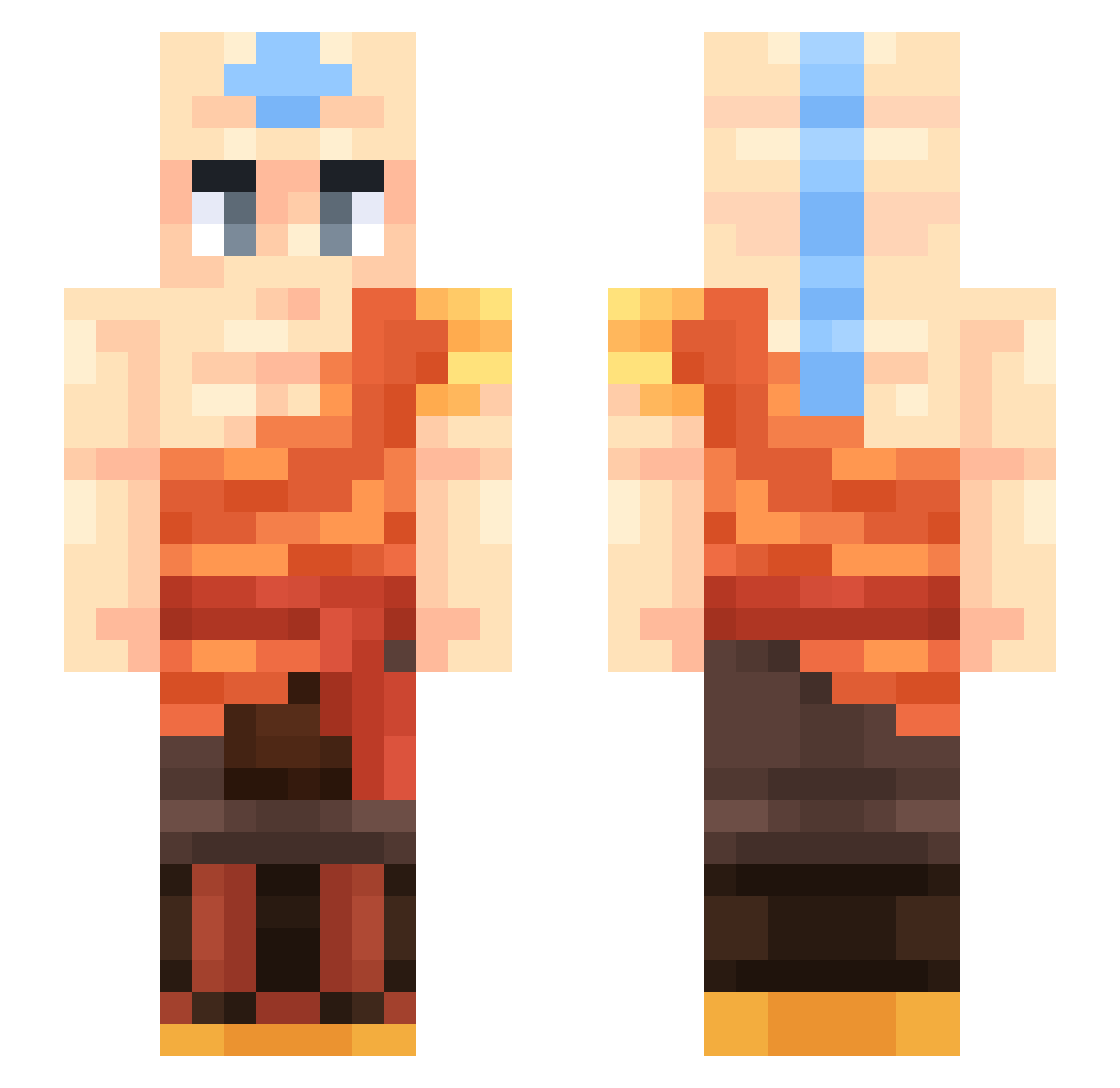 WarIsOdin Minecraft skin, front and back view