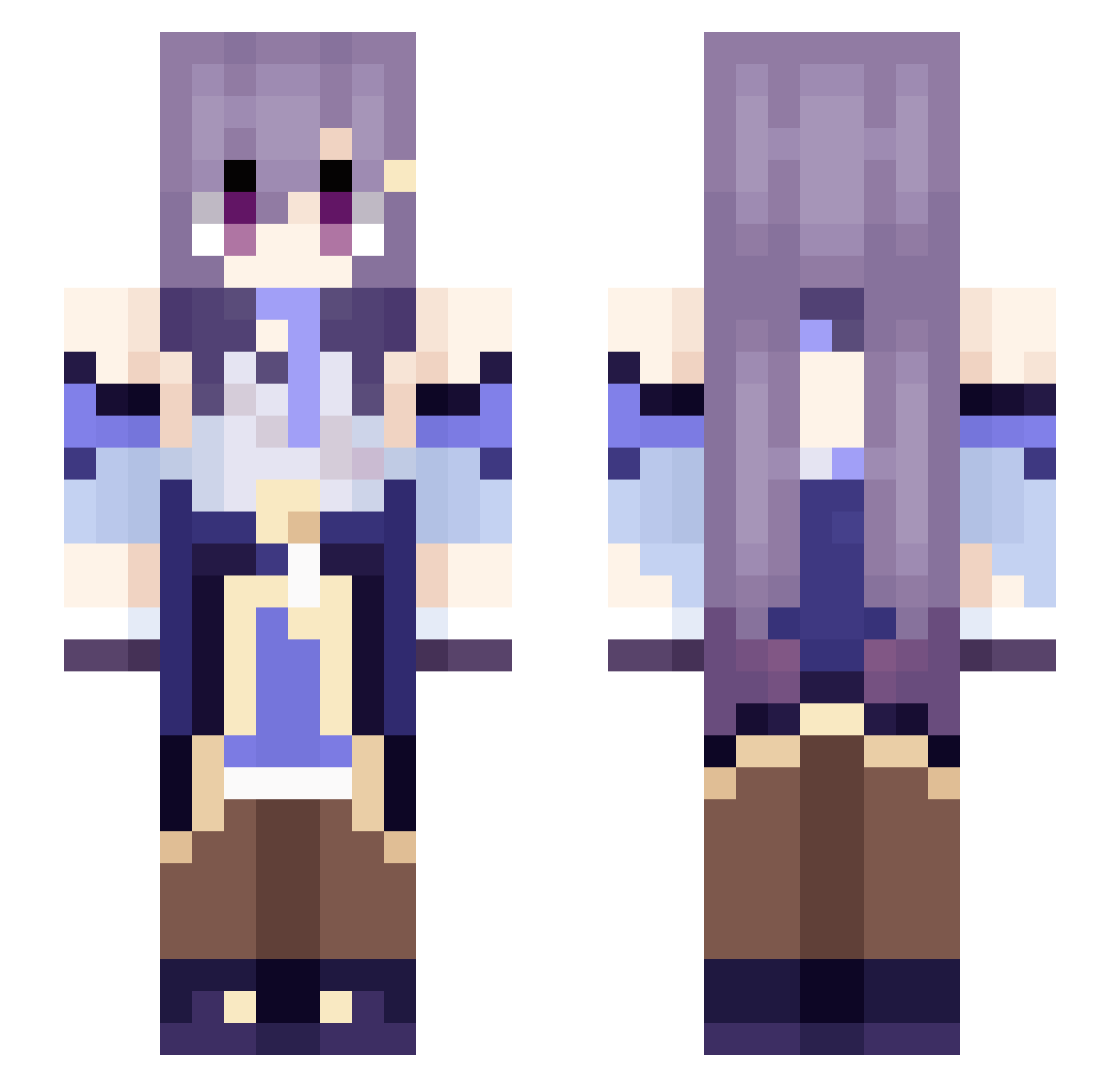 Serdic Minecraft skin, front and back view