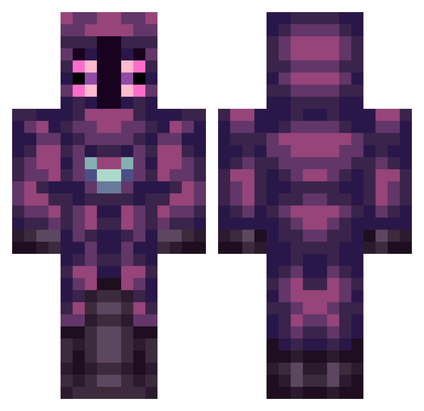 Sparky076 Minecraft skin, front and back view