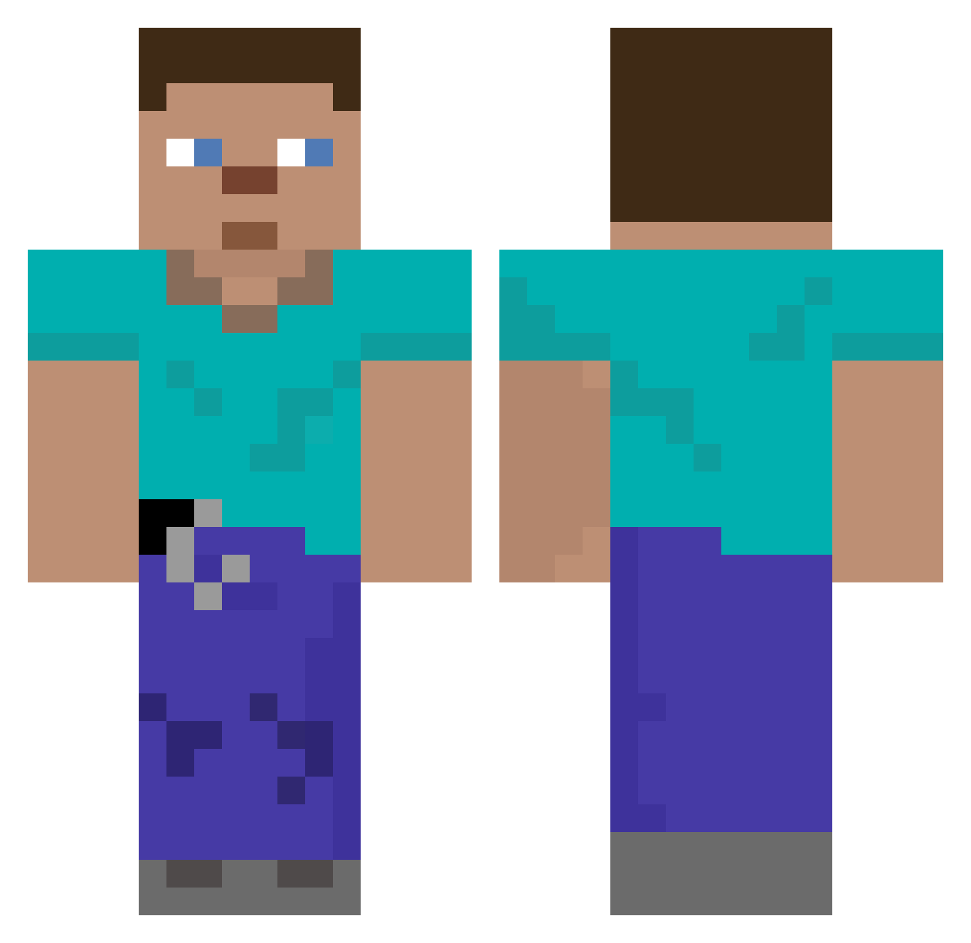 TheLocalGambler Minecraft skin, front and back view