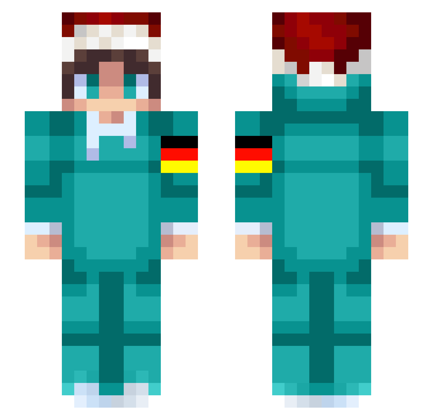 Blue_of_Phoenix_ Minecraft skin, front and back view