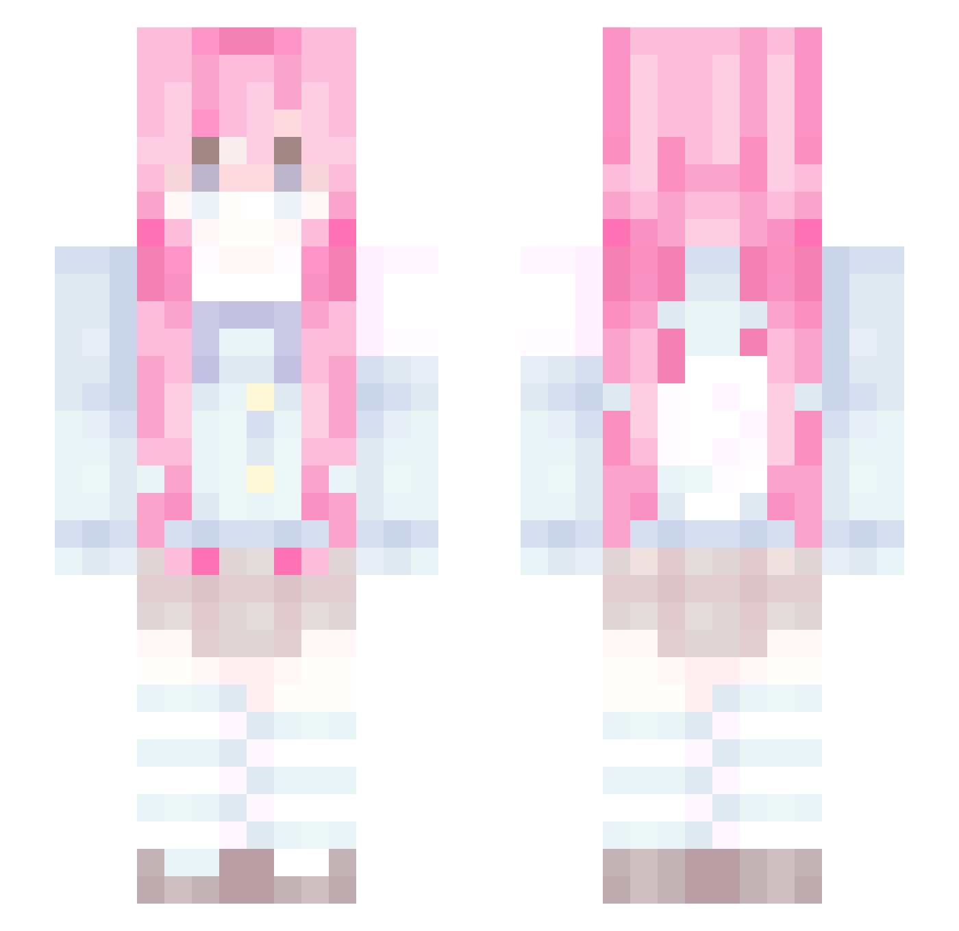 wagadayo Minecraft skin, front and back view