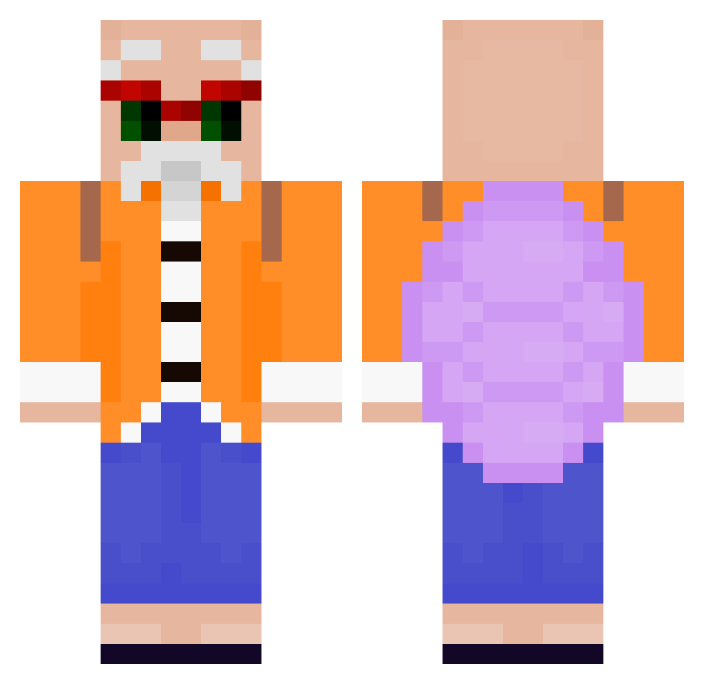 JT_Terror Minecraft skin, front and back view