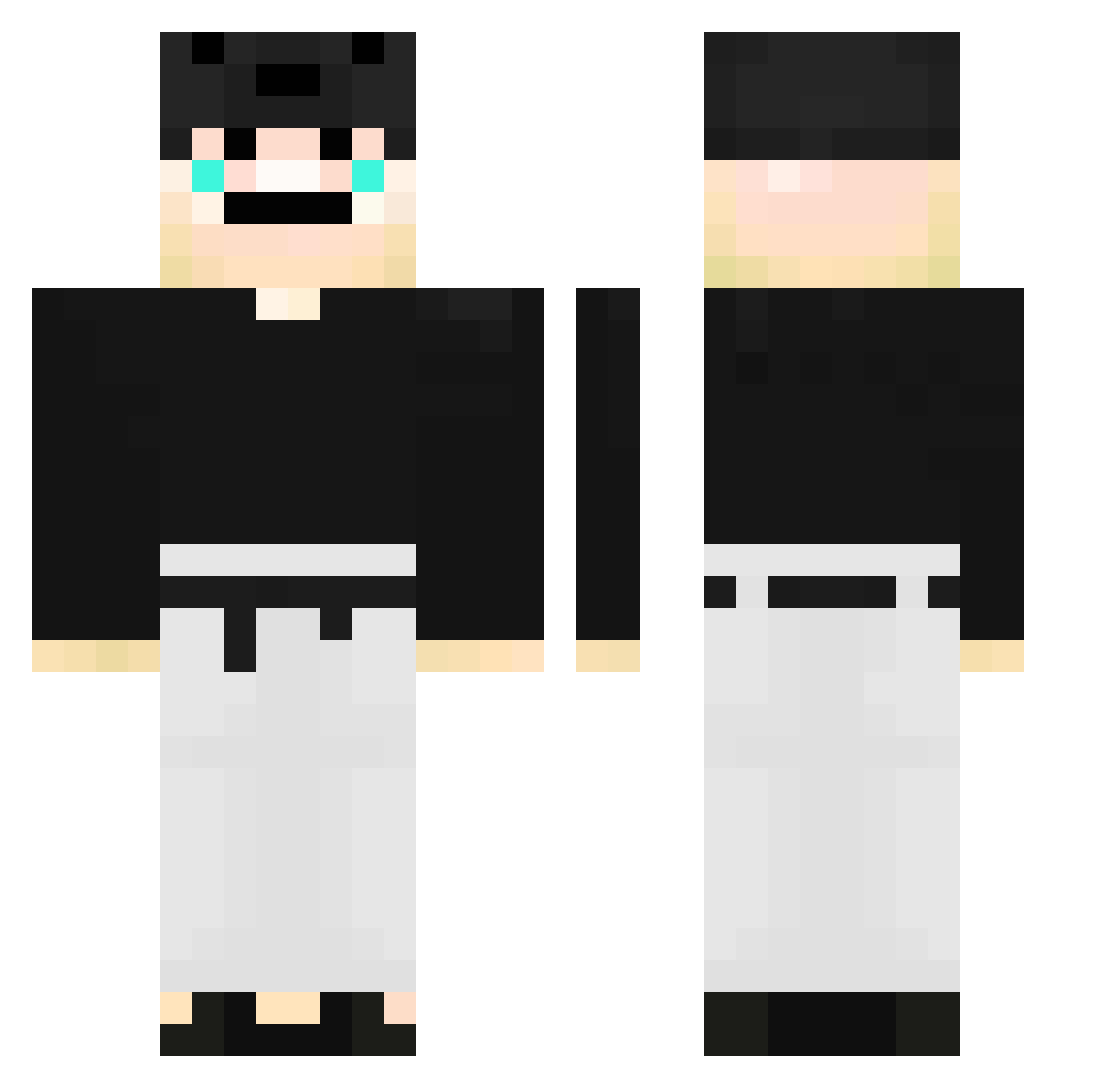CpvpinWorld Minecraft skin, front and back view