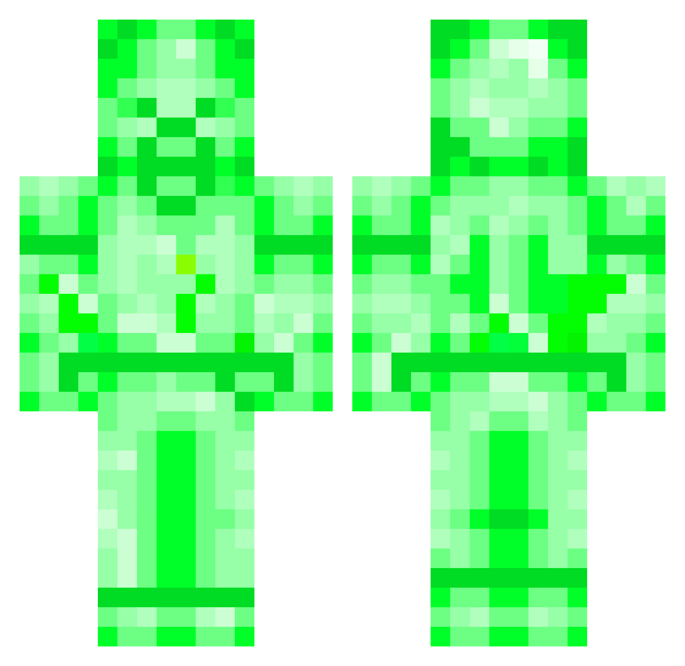 thegreenmint Minecraft skin, front and back view