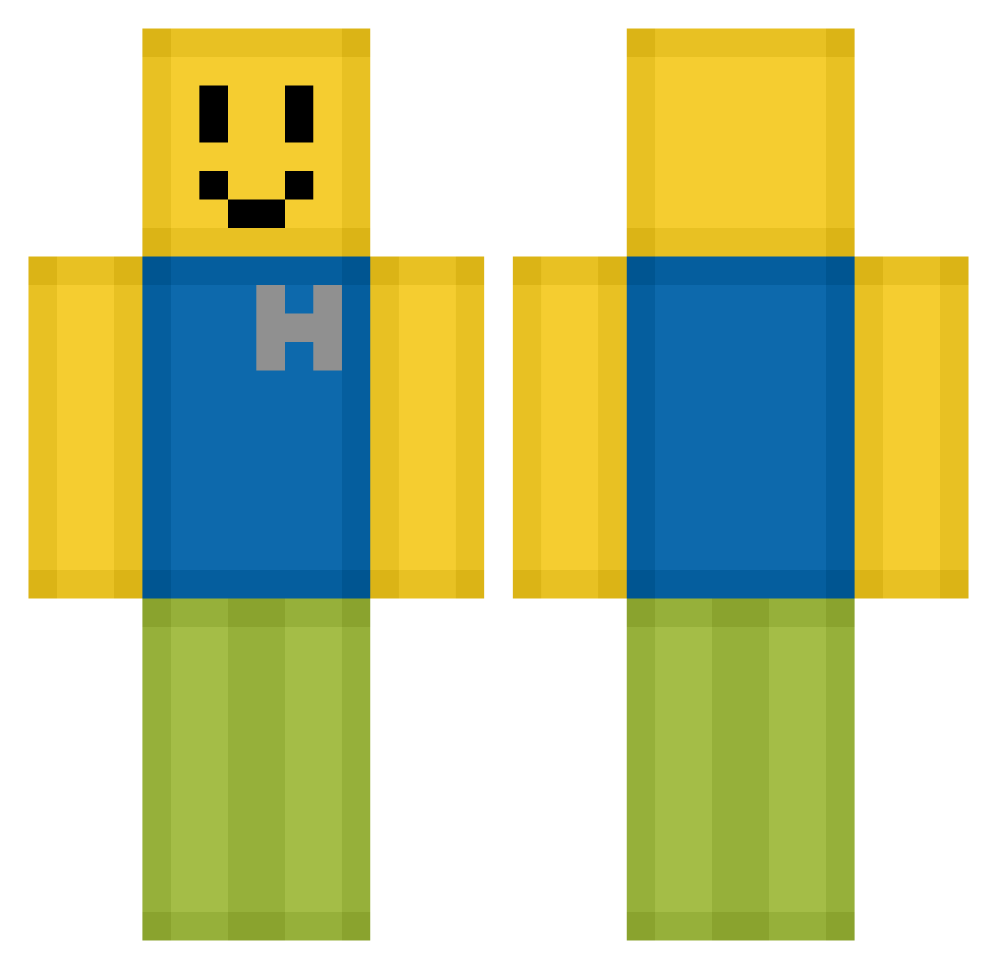 Tete_1 Minecraft skin, front and back view