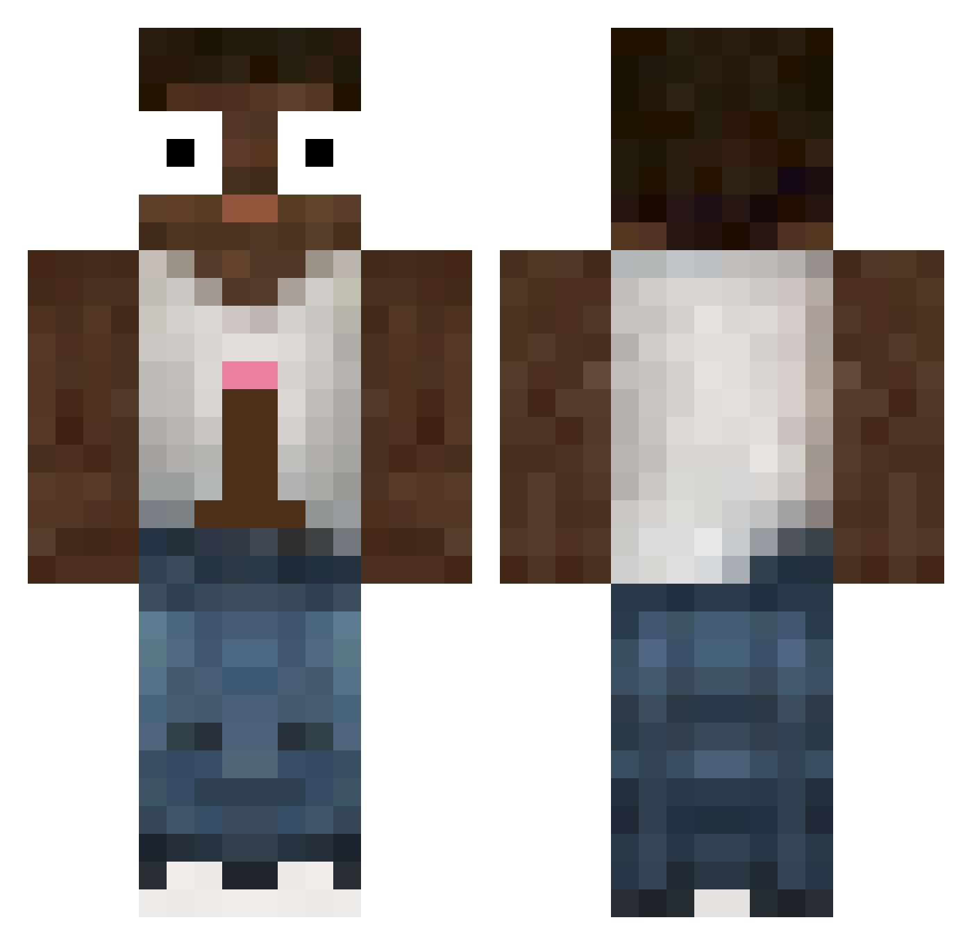 Spender Minecraft skin, front and back view